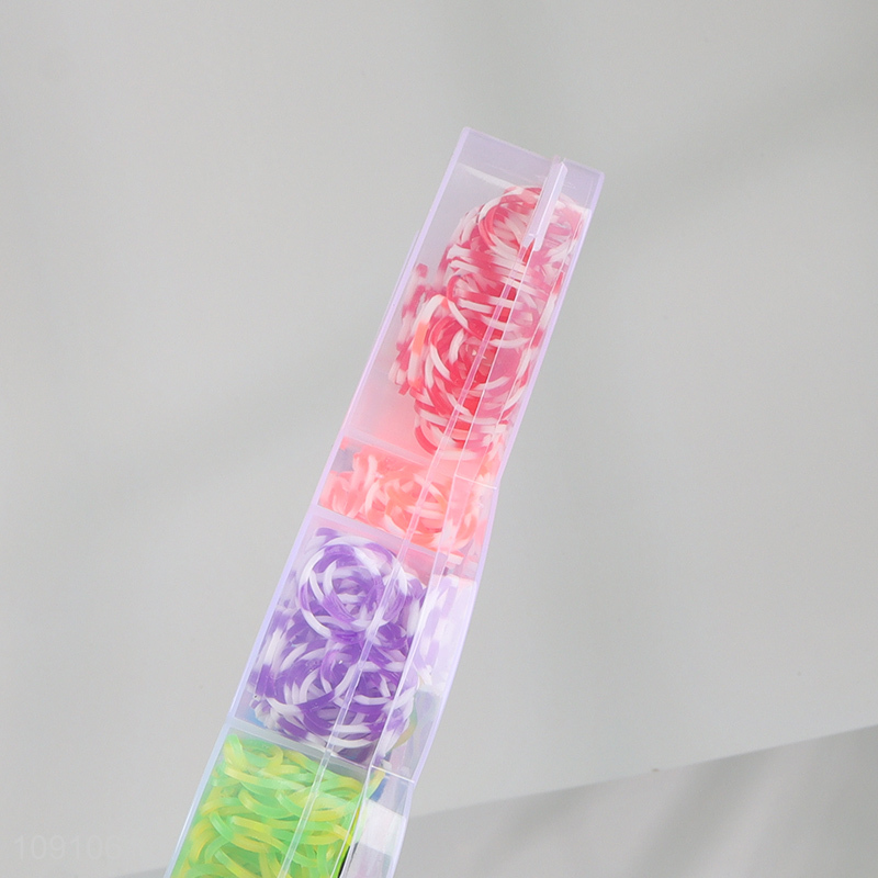 Hot items colourful rubber bands kids girls diy bracelet making toys