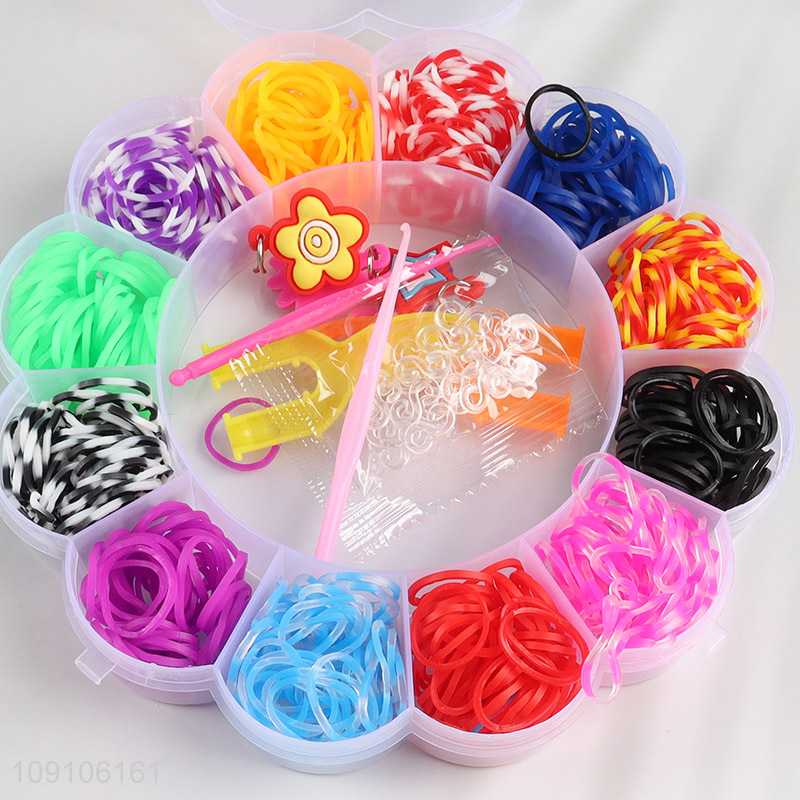 Latest products colourful rubber bands diy bracelet making toys for kids girls