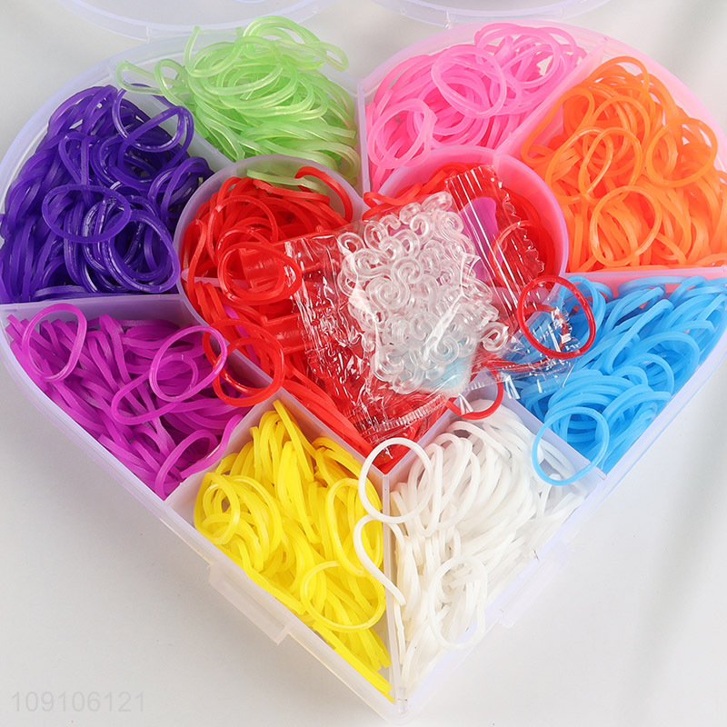 Low price creative colourful rubber bands diy bracelet making toys for kids