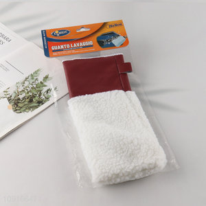 Factory Price Car Wash Mitt Scratch Free Faux Sherpa Car Wash Mitt