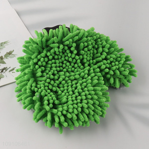 Hot Selling Car Wash Mitt Single Sided Chenille Microfiber Car Wash Mitt