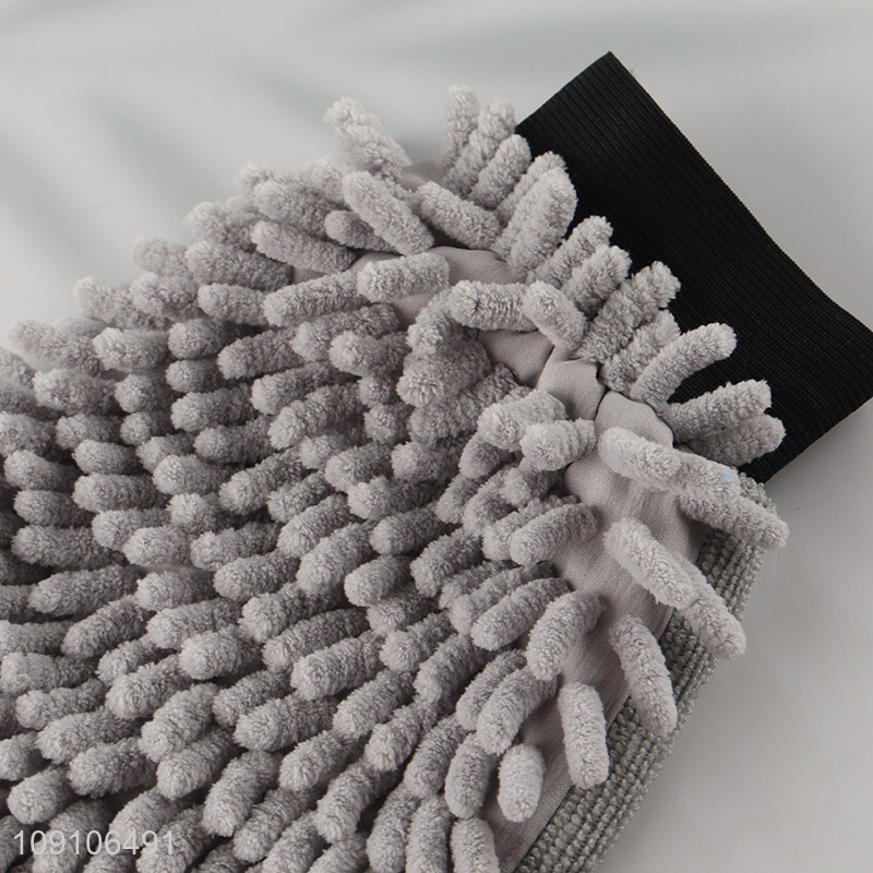 China Imports 2-In-1 Microfiber Chenille Car Washing Mitt Car Towel