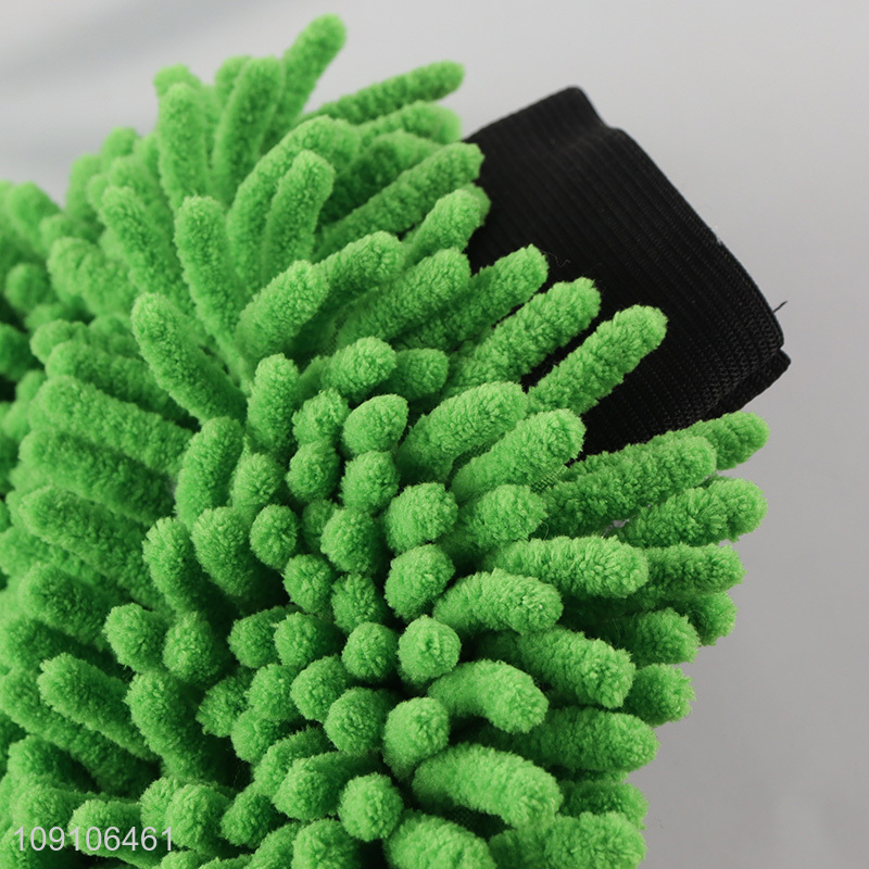 Hot Selling Car Wash Mitt Single Sided Chenille Microfiber Car Wash Mitt