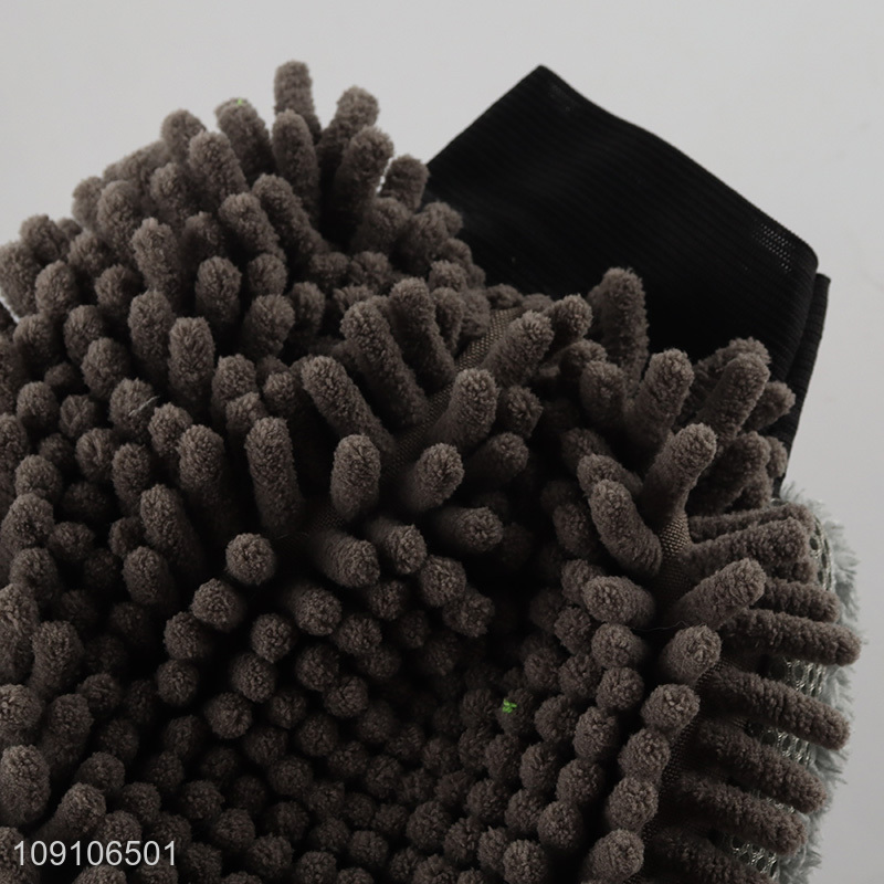 Factory Supply Chenille Car Wash Mitt Double Sided Car Washing Mitt