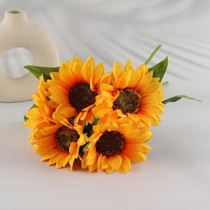 Wholesale Artificial Sunflower Bouquet Fake Flower for Home Office Decor