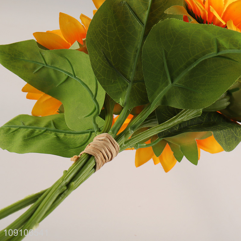 Wholesale Artificial Sunflower Bouquet Fake Flower for Home Office Decor