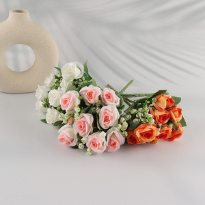 New Product Artificial Rose Flower Bouquet Fake Flower for Wedding Decor