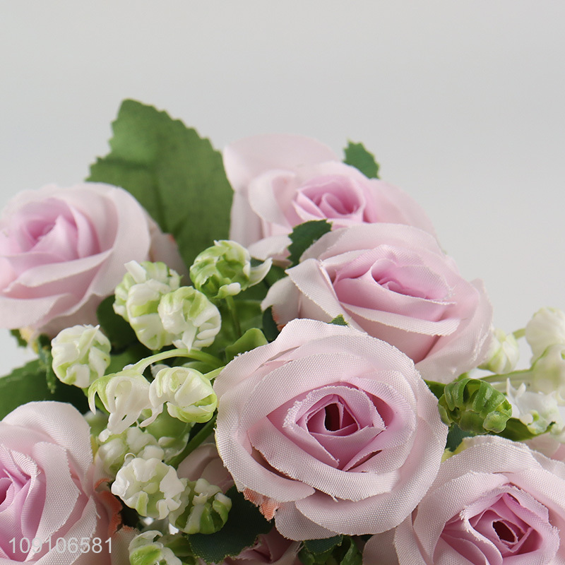 New Product Artificial Rose Flower Bouquet Fake Flower for Wedding Decor