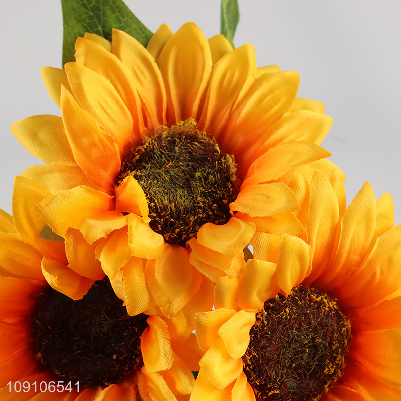 Wholesale Artificial Sunflower Bouquet Fake Flower for Home Office Decor