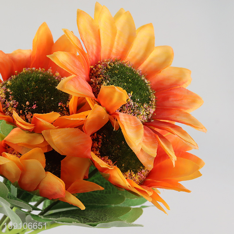 High Quality Artificial Sunflower Bouquet Fake Sunlower for Wedding Decor