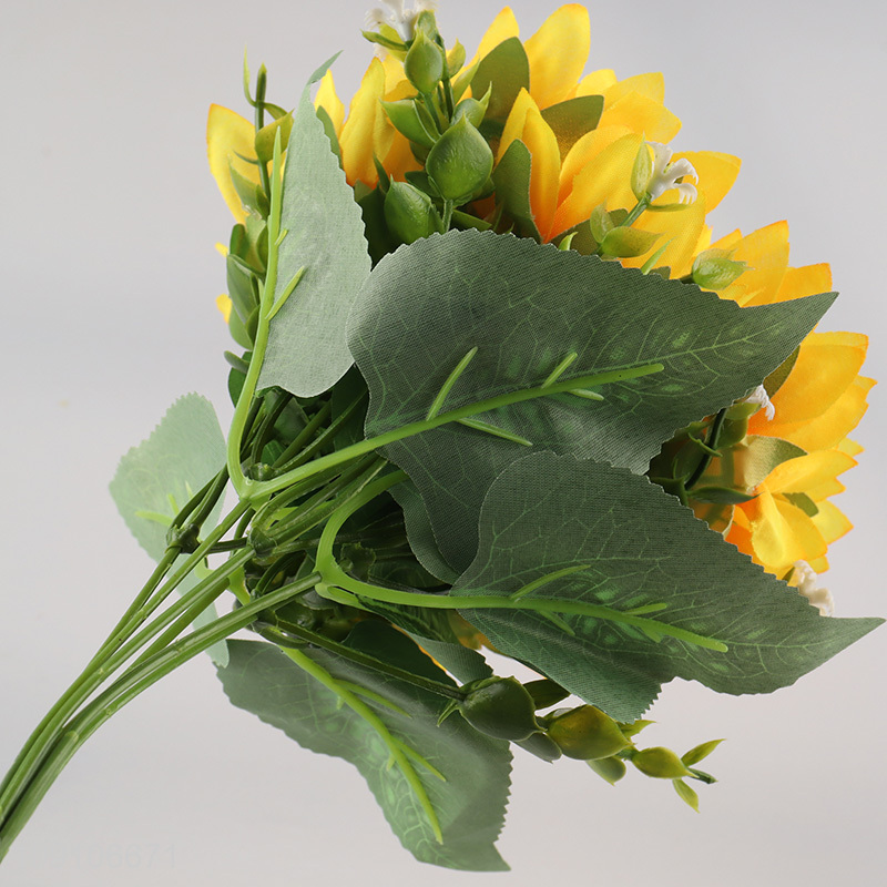 New Product Artificial Sunflower Bouquet Fake Flower for Garden Decor