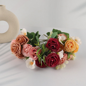 Hot Sale Artificial Rose Flower Faux Rose Fake Flower for Wedding Decor