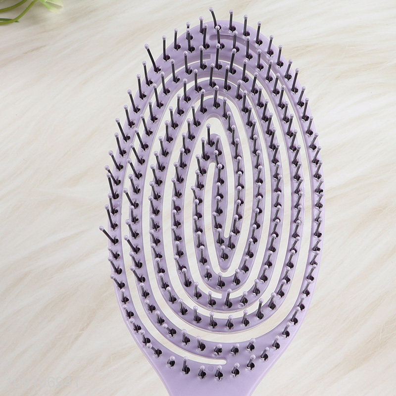Popular products purple anti-static wide teeth hair comb hair brush