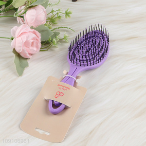 China wholesale purple wide teeth hair comb hair brush for hair salon tool
