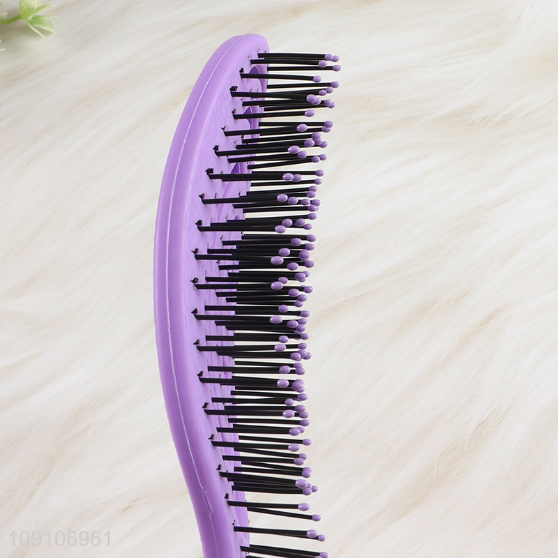 China wholesale purple wide teeth hair comb hair brush for hair salon tool
