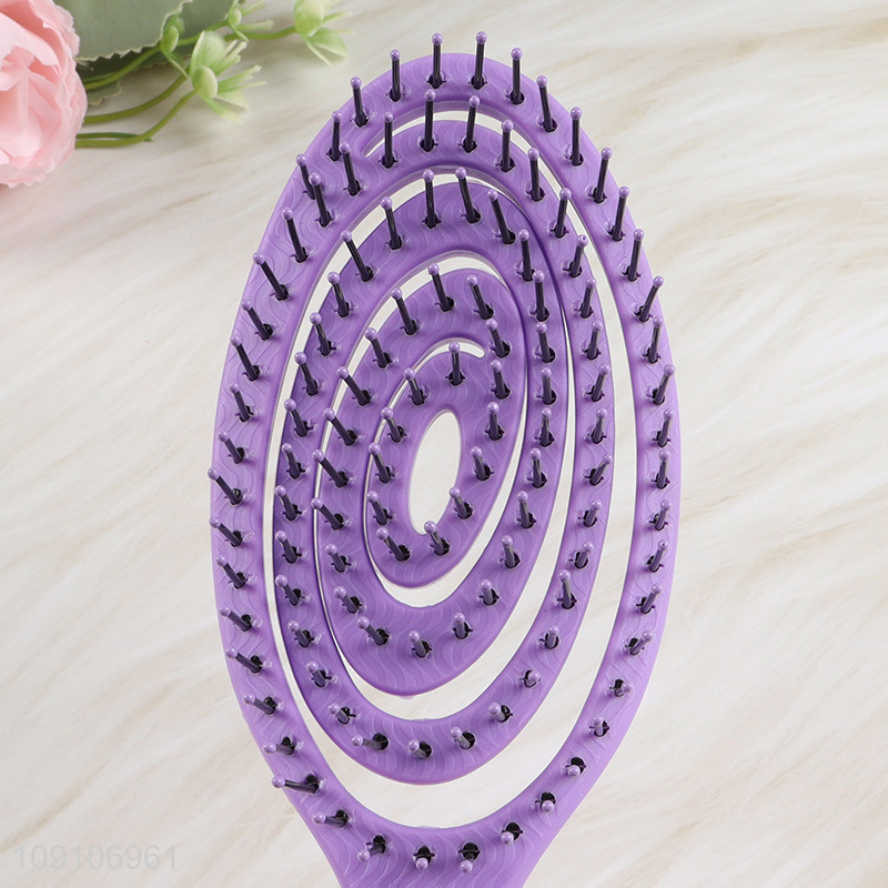 China wholesale purple wide teeth hair comb hair brush for hair salon tool