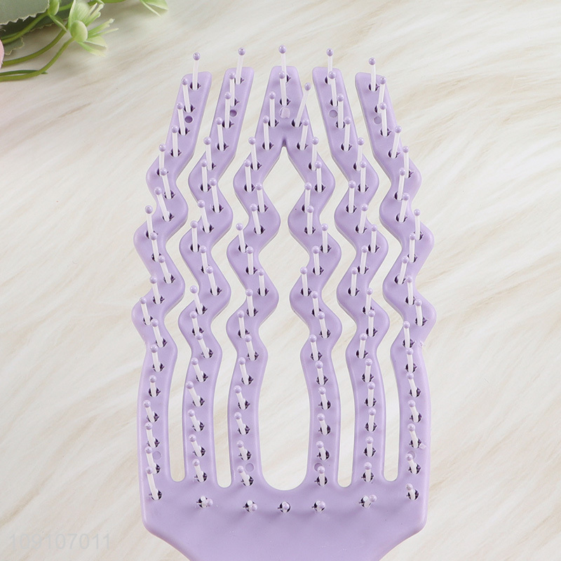 China products purple wide teeth massage hair comb hair brush