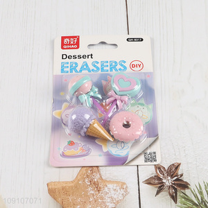 China factory dessert series students stationery eraser set