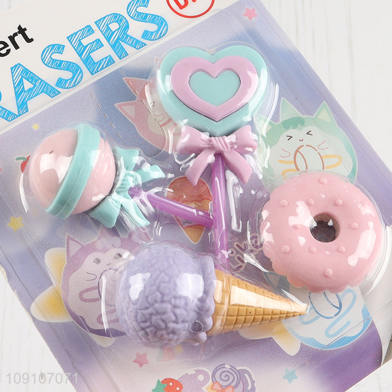 China factory dessert series students stationery eraser set