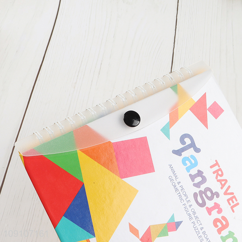 Low price portable magnetic travel tangram puzzle book game