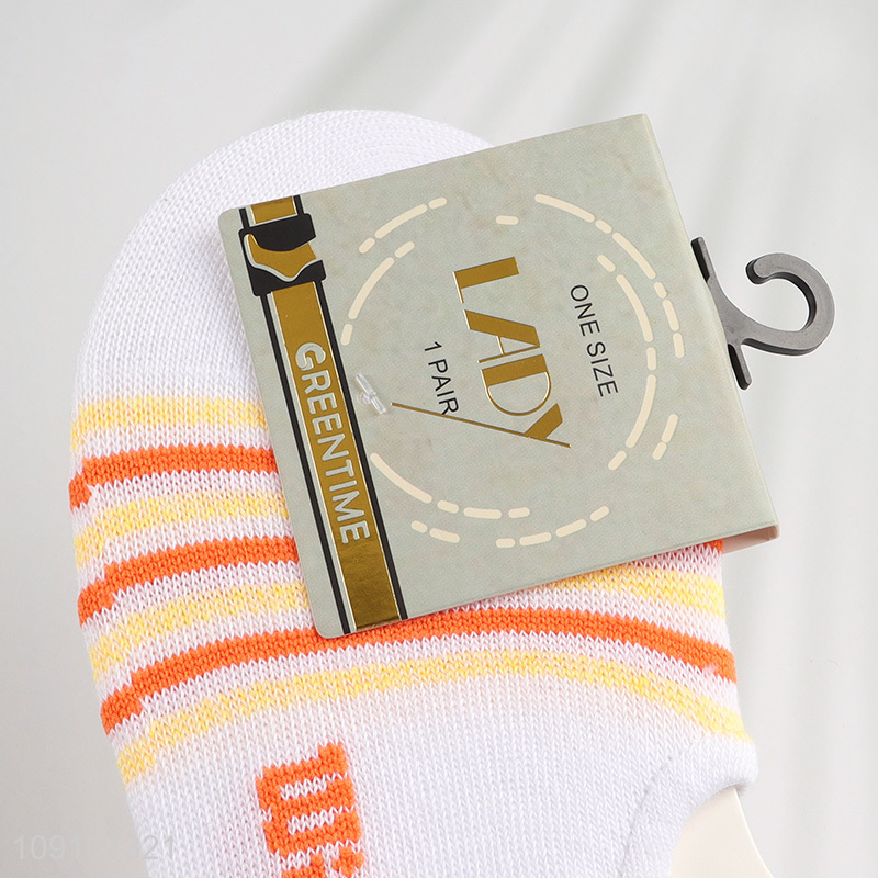 Most popular white breathable polyester ladies invisible boat stockings