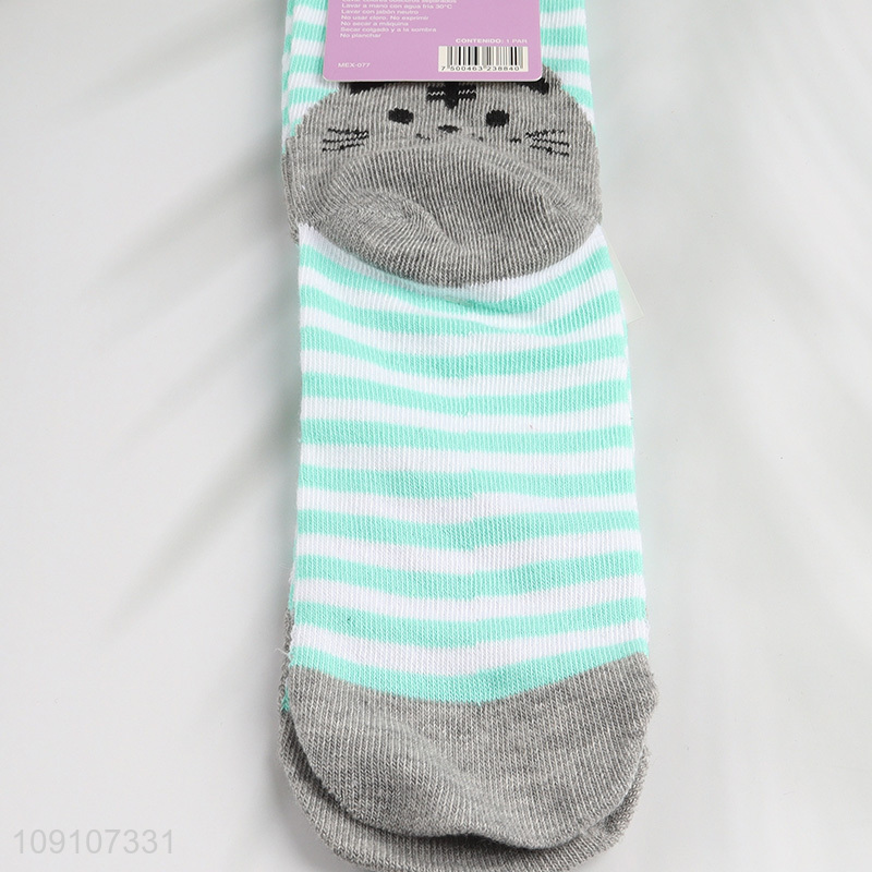 Factory price cartoon cat breathable polyester children socks