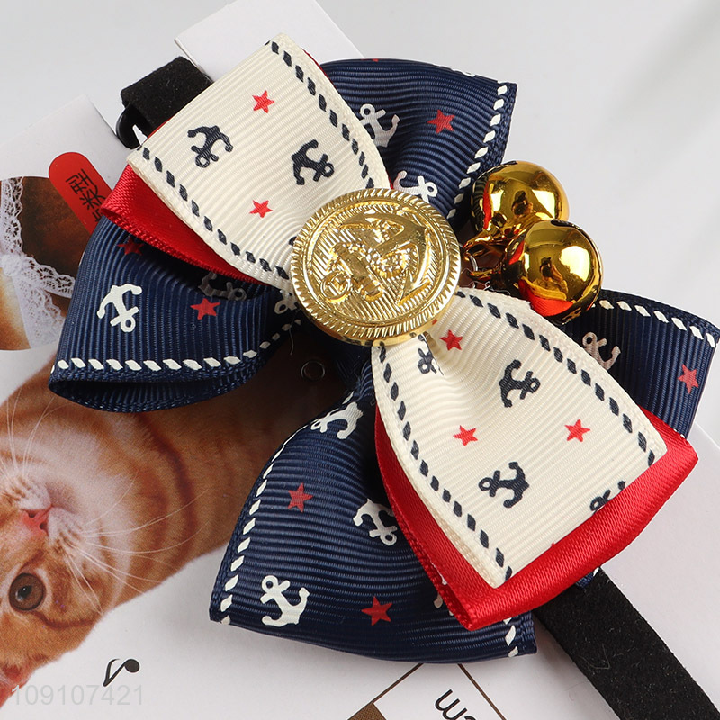 China factory fashionable pet cat dog bow ties with bells