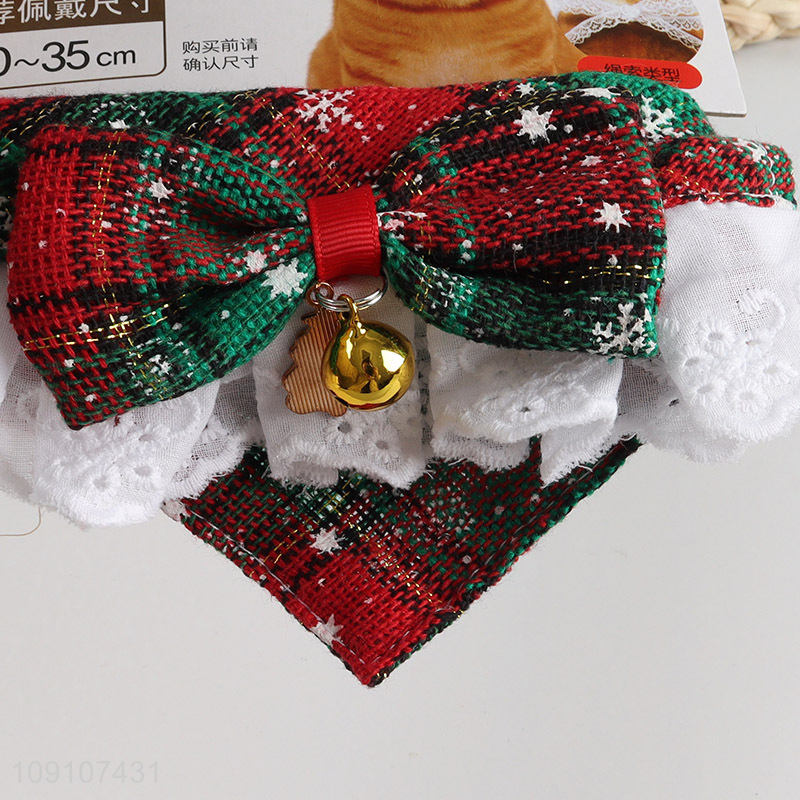 Top selling christmas style pet cat dog saliva towel with bell