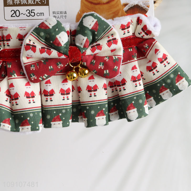 Good selling christmas style cat dog pet saliva towel with bell