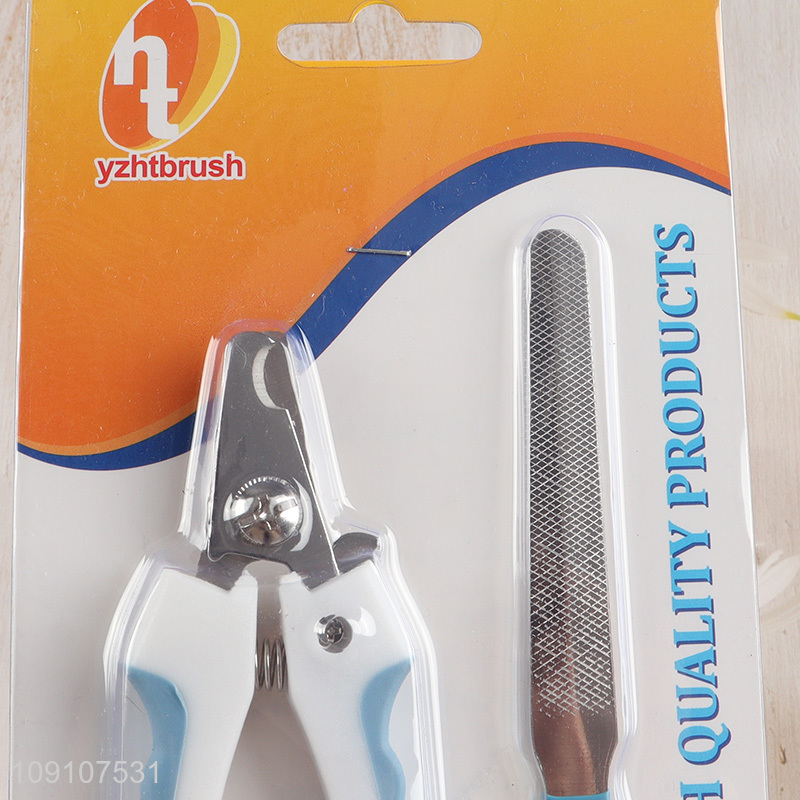 Good quality professional 2pcs pet nail clipper pet nail file set