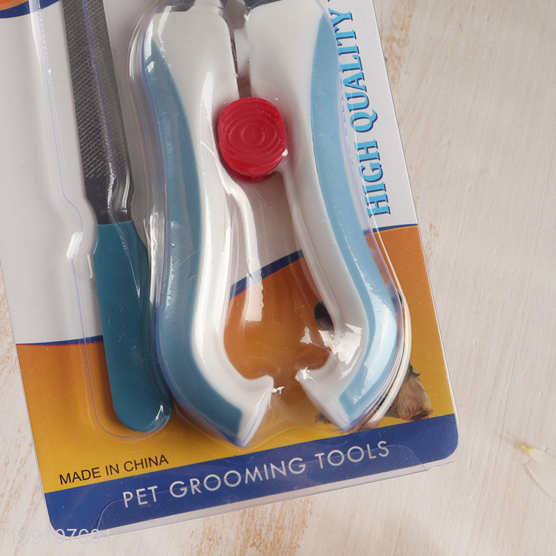 Hot items 2pcs professional pet nail clipper pet nail file set