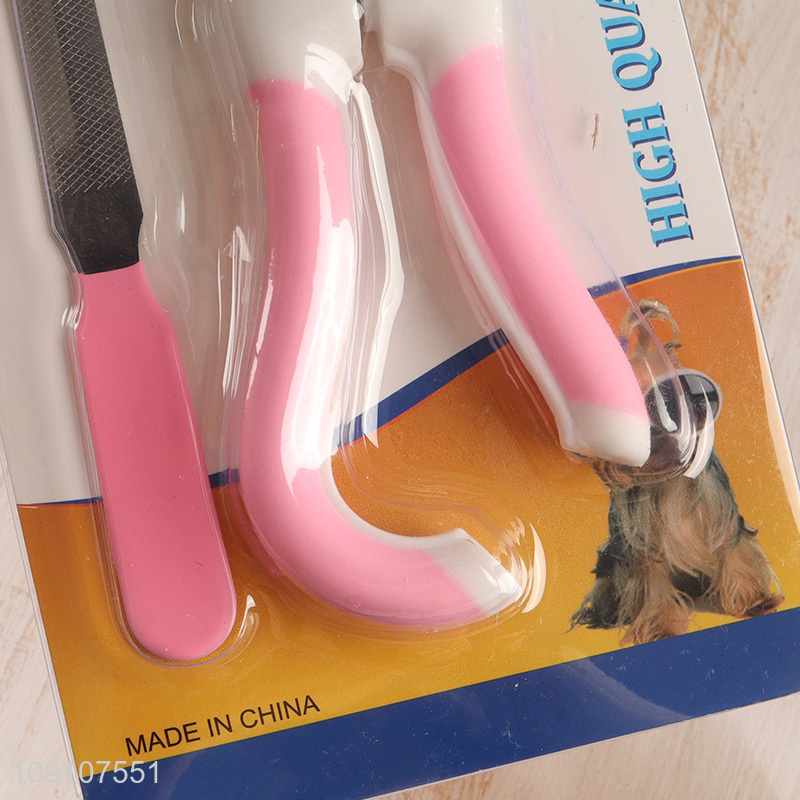 China products 2pcs professional pet nail clipper pet nail file set