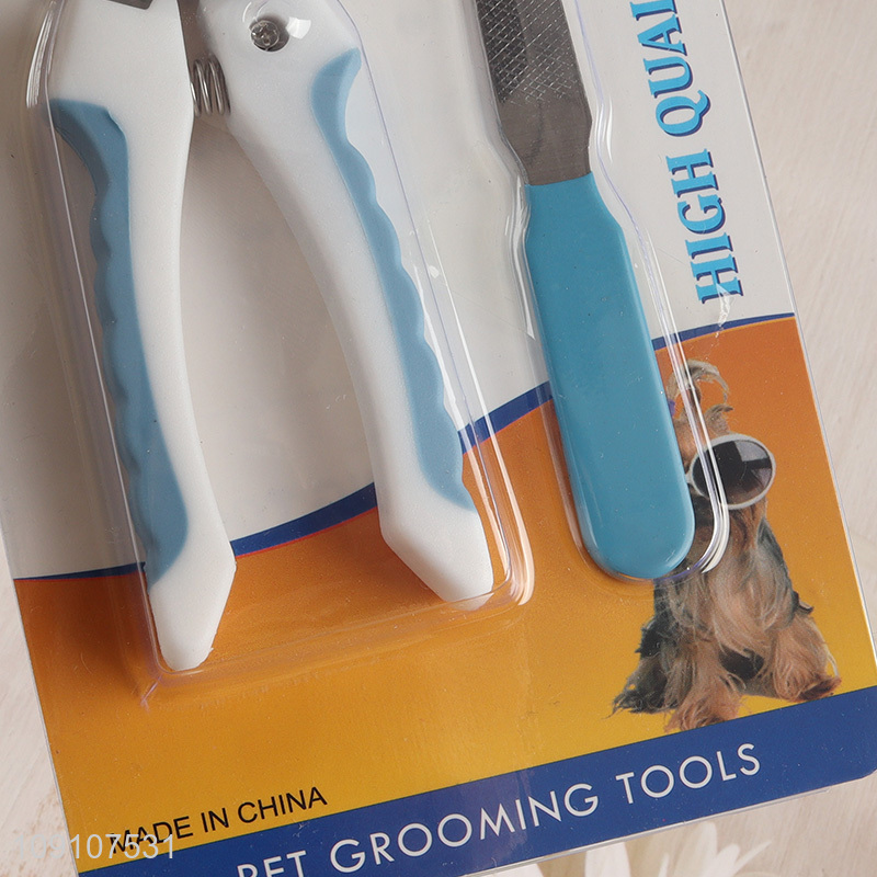 Good quality professional 2pcs pet nail clipper pet nail file set