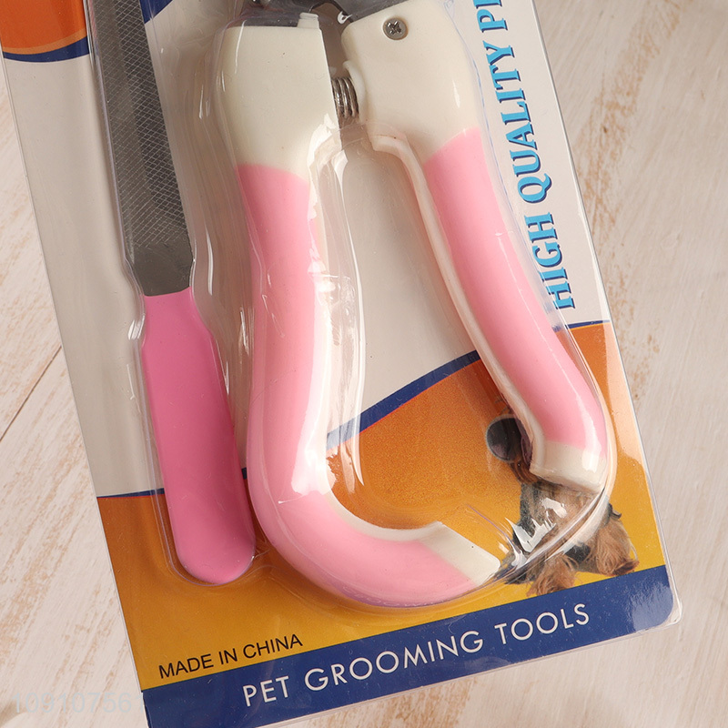 Best selling 2pcs pet nail clipper pet nail file set pet grooming tool