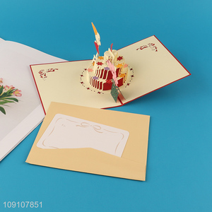 Wholesale 3D Greeting Card Cake Pop Up Card for Bitrhday Anniversary