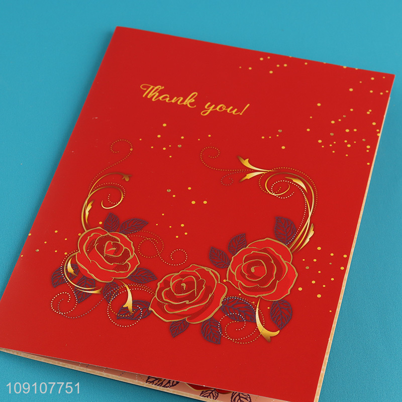 Good Quality 3D Greeting Card Flower Pop Up Card Thank You Card