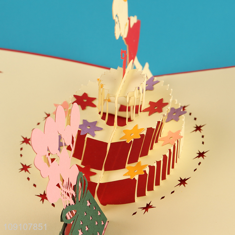 Wholesale 3D Greeting Card Cake Pop Up Card for Bitrhday Anniversary