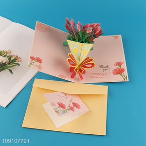 Online Wholesale 3D Greeting Card Flower Pop Up Card for Mom Wife