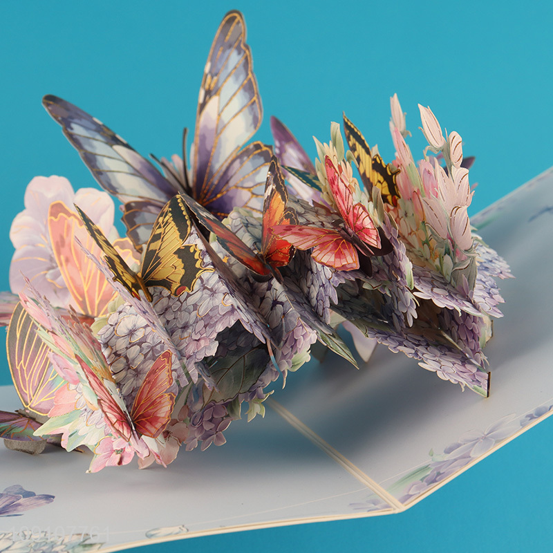 China Imports 3D Greeting Card Butterfly Pop Up Card for Women's Day