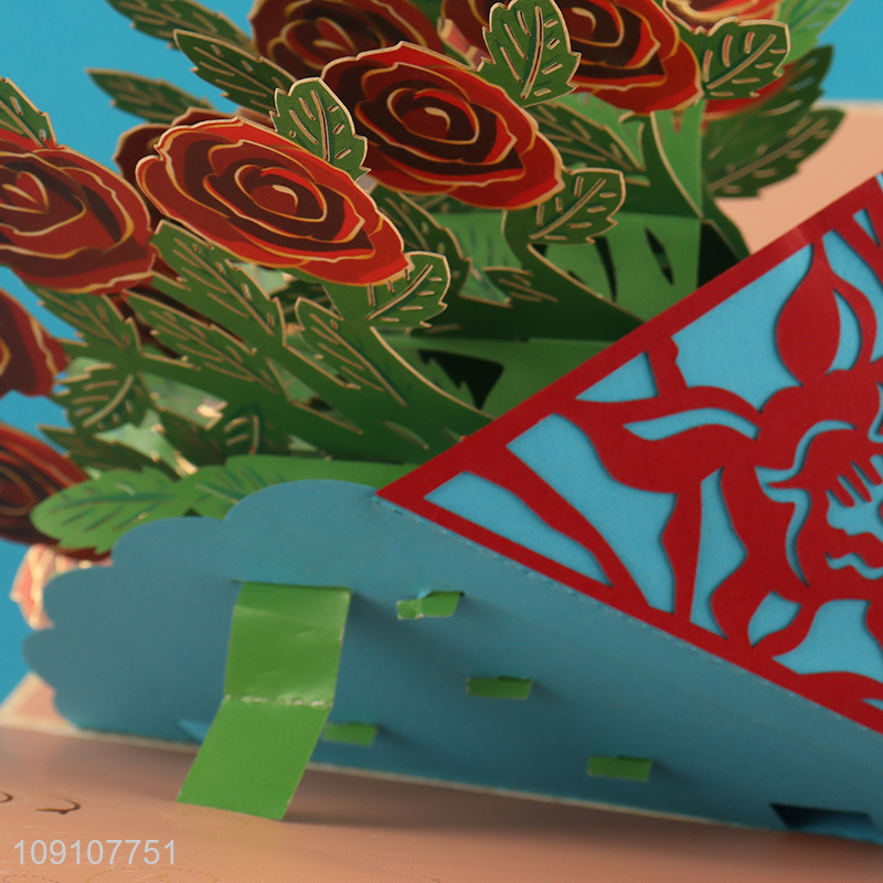 Good Quality 3D Greeting Card Flower Pop Up Card Thank You Card