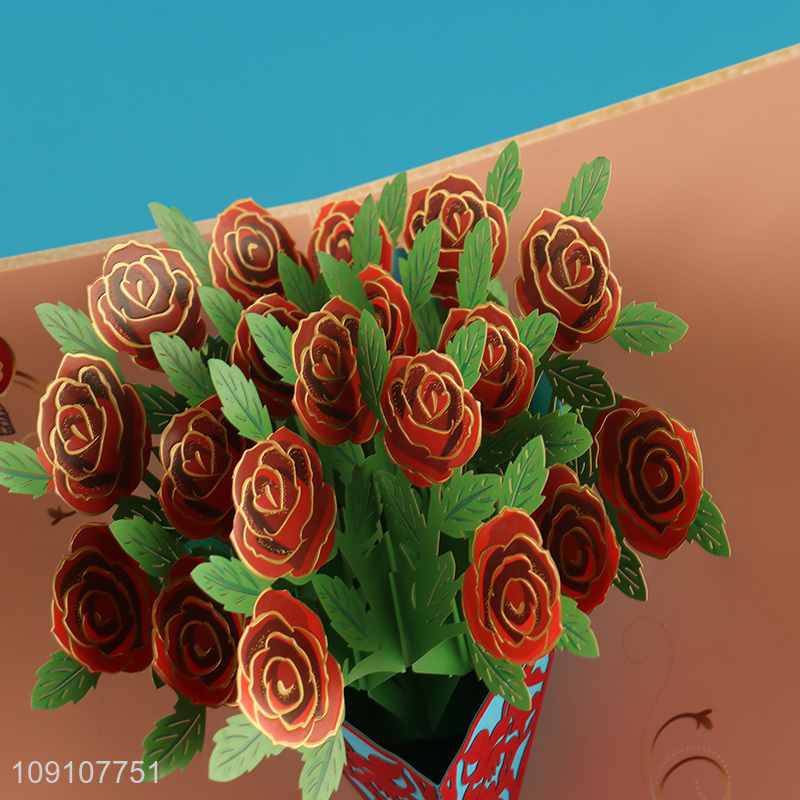 Good Quality 3D Greeting Card Flower Pop Up Card Thank You Card