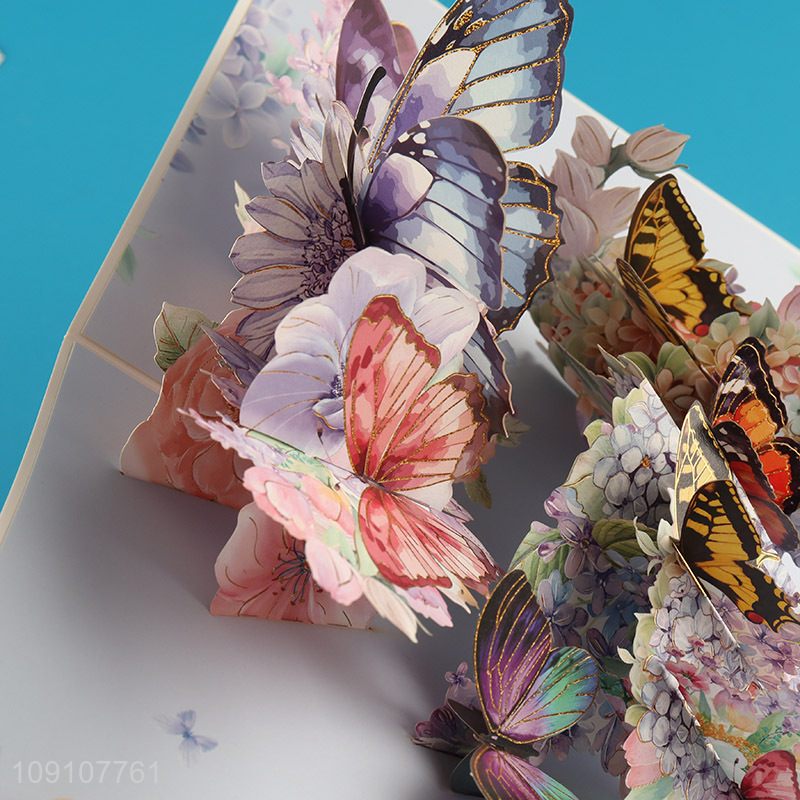 China Imports 3D Greeting Card Butterfly Pop Up Card for Women's Day