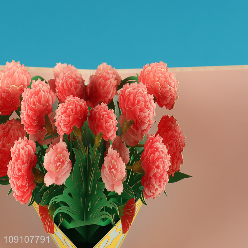 Online Wholesale 3D Greeting Card Flower Pop Up Card for Mom Wife
