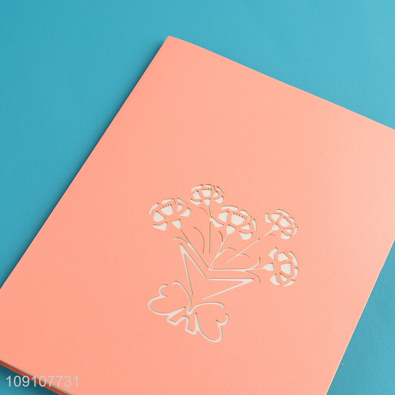 Hot Selling 3D Greeting Card Flower Pop Up Card for Teachers