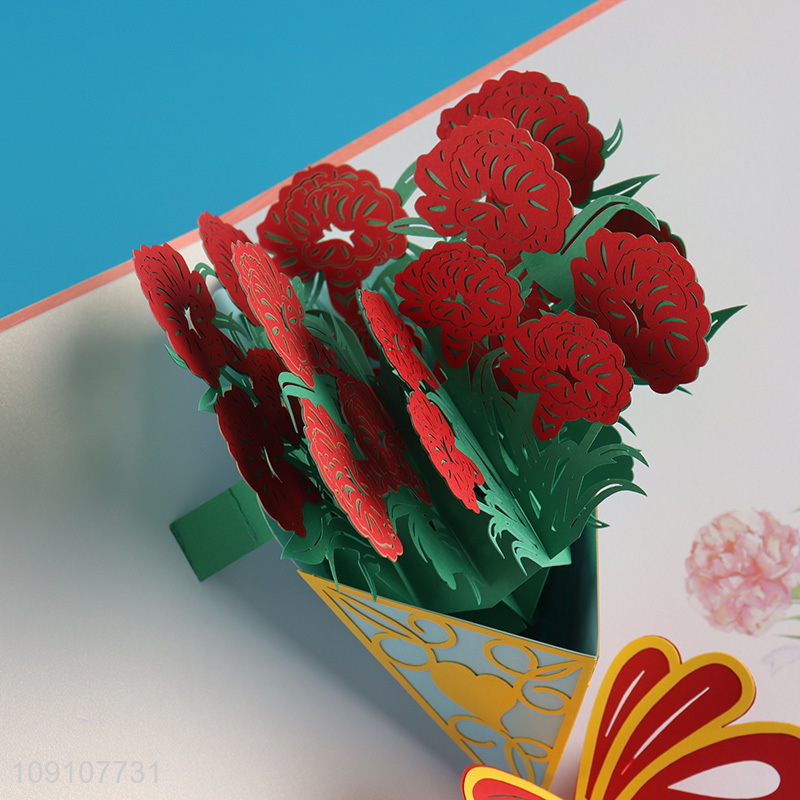 Hot Selling 3D Greeting Card Flower Pop Up Card for Teachers