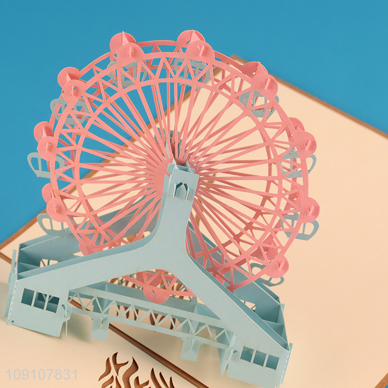 New Arrival 3D Greeting Card Ferris Wheel Pop Up Card for Birthday