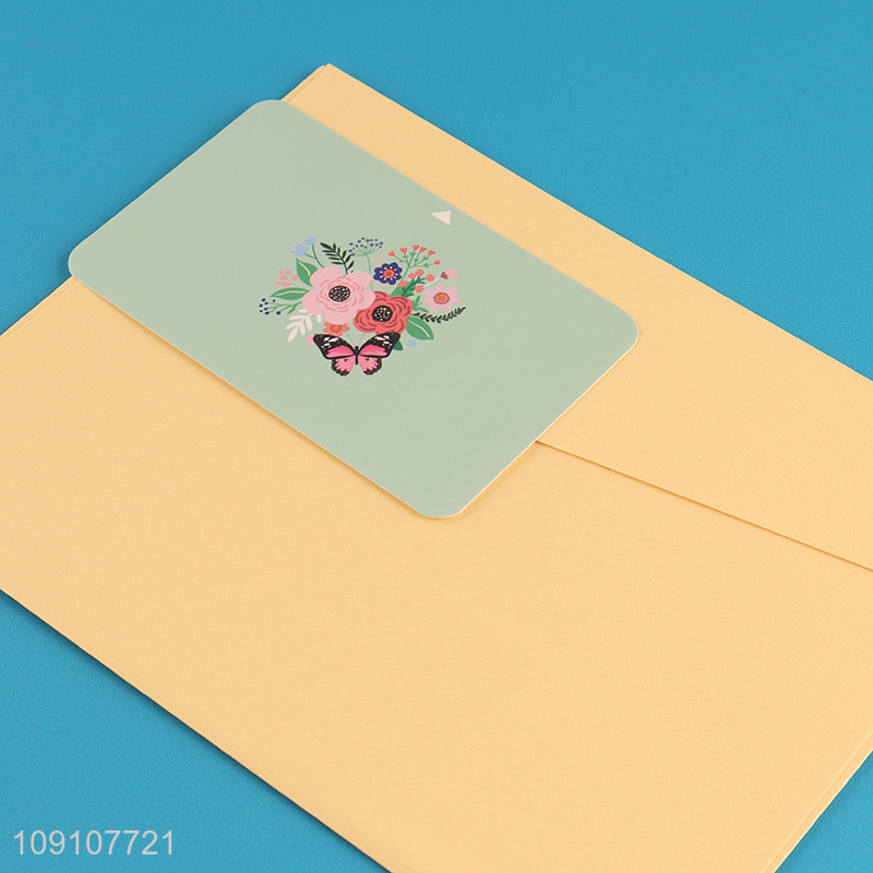 High Quality 3D Greeting Card Butterfly And Flower Pop Up Card