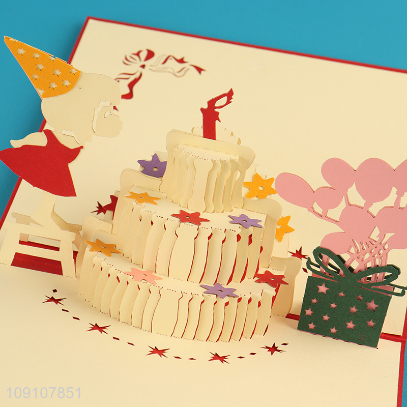 Wholesale 3D Greeting Card Cake Pop Up Card for Bitrhday Anniversary
