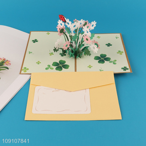 Good Quality 3D Greeting Card Flower Pop Up Card for Teacher Mom