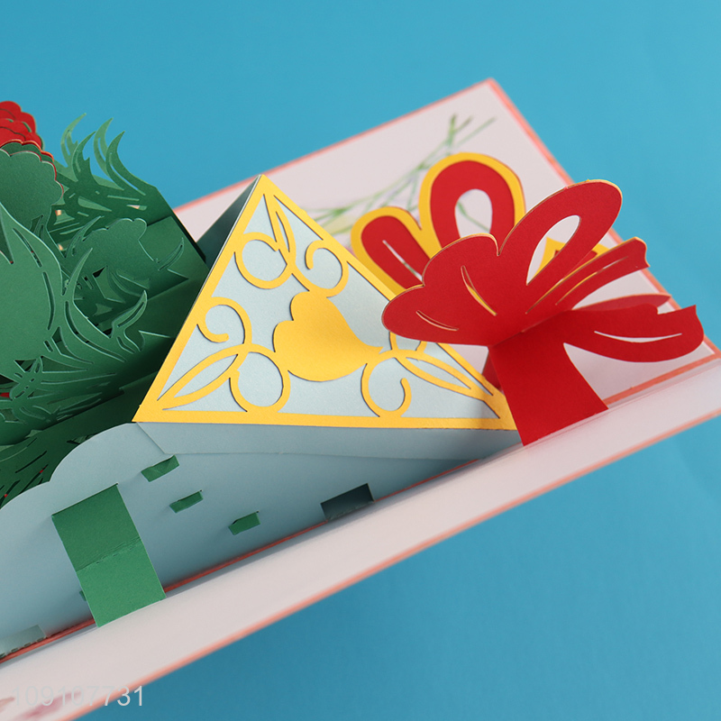 Hot Selling 3D Greeting Card Flower Pop Up Card for Teachers